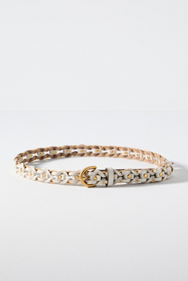 Rag & Bone Aria Woven Metal Ring Belt In White