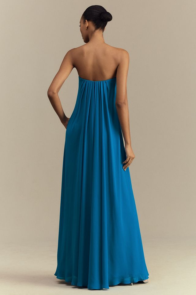 Liv Foster Brooke Strapless Chiffon Maxi Gown #1