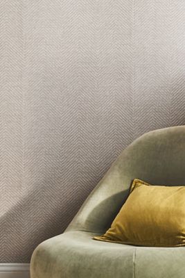 Jeremiah Brent Grasscloth Parquet Geometric Peel-and-Stick Wallpaper