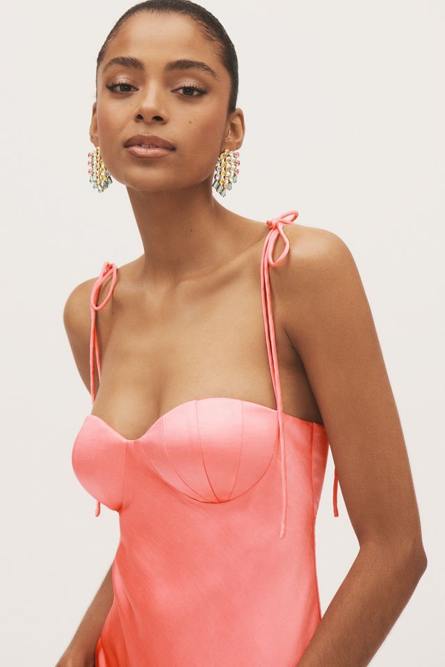 BHLDN Calista Sweetheart Shell Satin Charmeuse Maxi Slip Gown #1