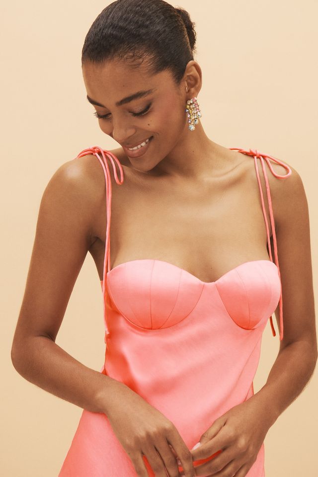 BHLDN Calista Sweetheart Shell Satin Charmeuse Maxi Slip Gown #4