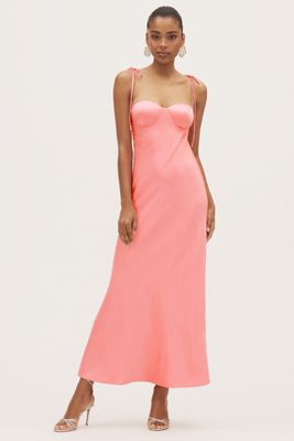 BHLDN Calista Sweetheart Shell Satin Charmeuse Maxi Slip Gown