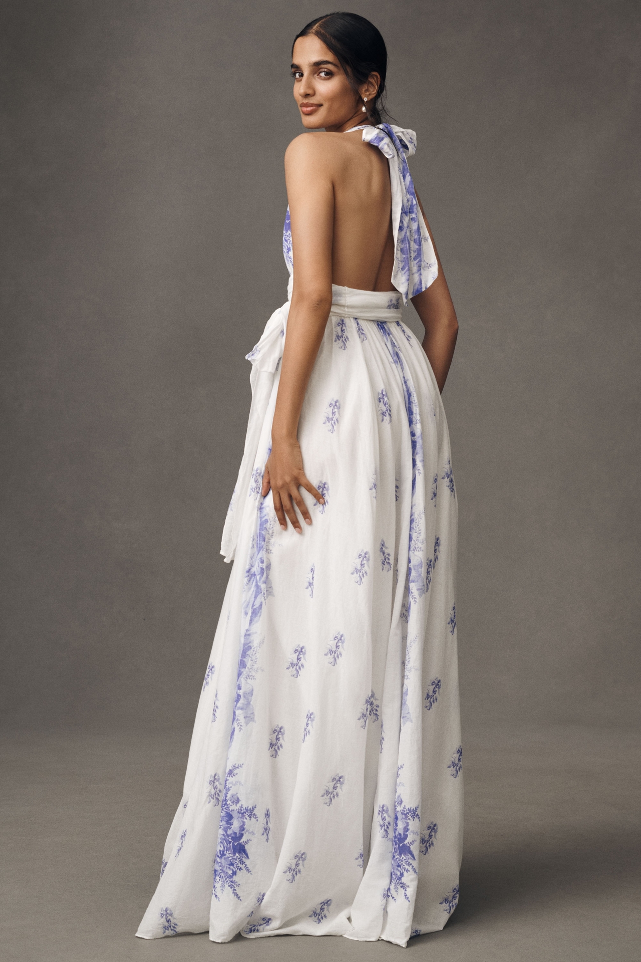 LoveShackFancy Lilah Halter Maxi Dress