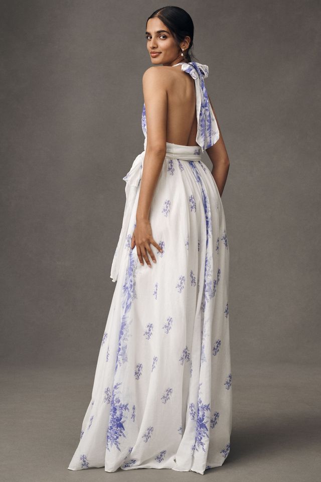 LoveShackFancy Lilah Halter Maxi Dress #1