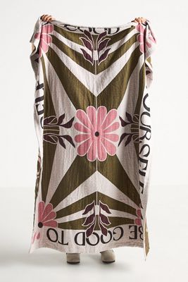 McKenzie Parrott Floral Threads Cotton Jacquard Throw Blanket