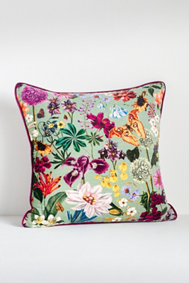 Anthropologie Evie Cotton Printed Floral Pillow