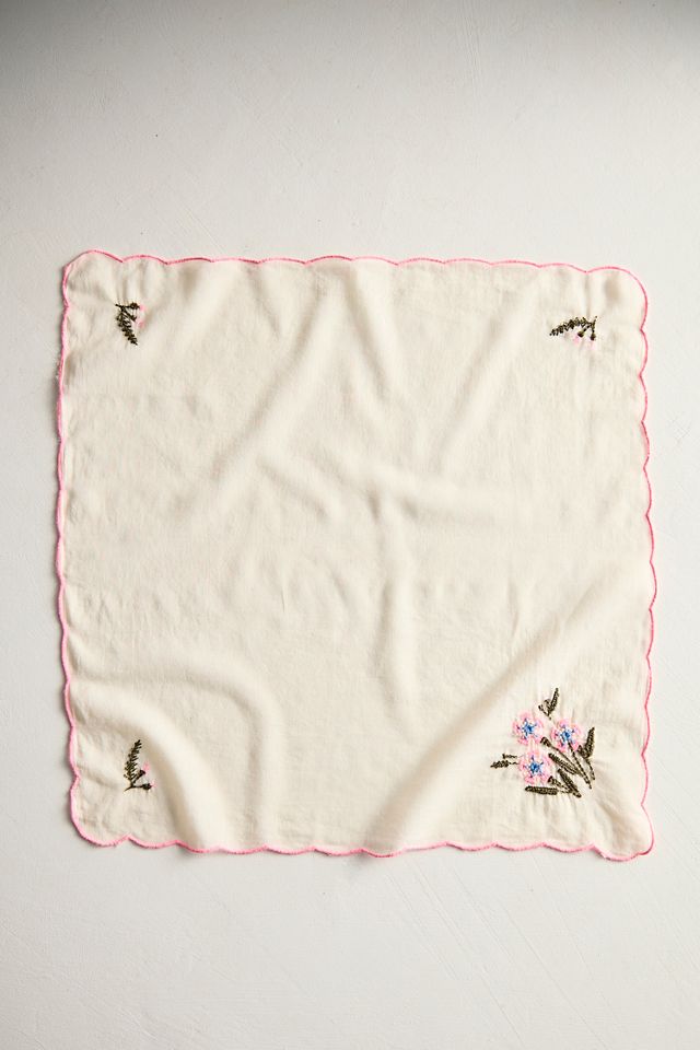 Embroidered Floral Cotton Bandana #3