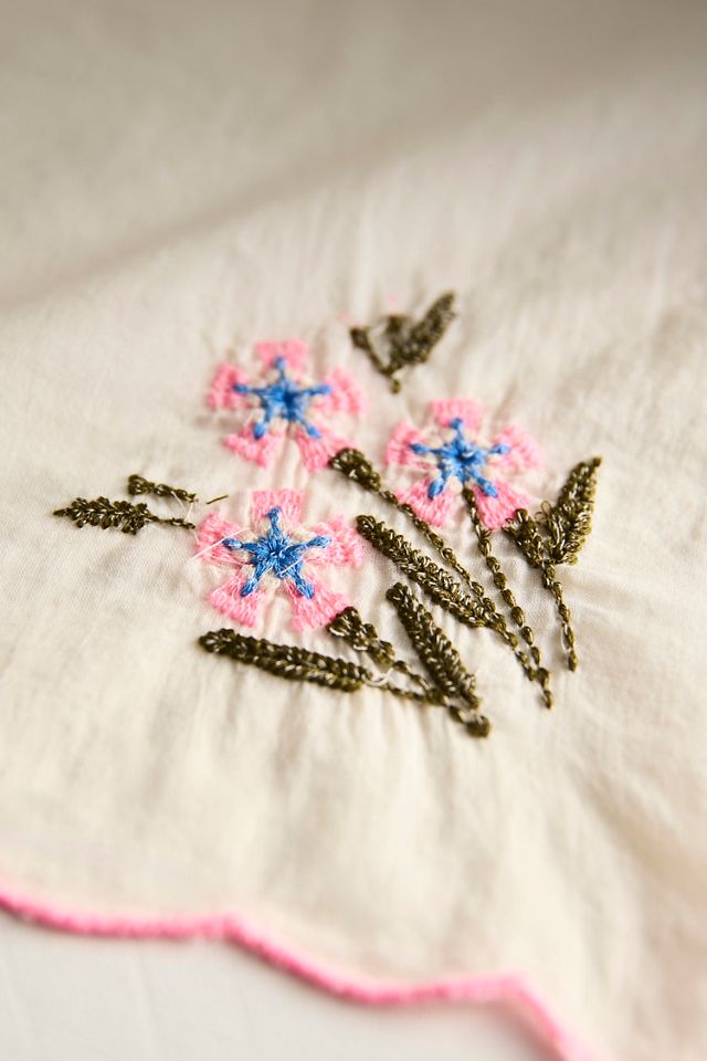 Embroidered Floral Cotton Bandana #2