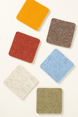 Graf & Lantz Merino Wool Coasters, Set Of 6 In Multi