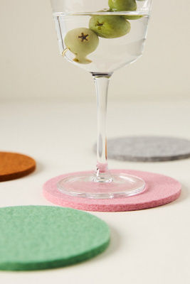 Graf & Lantz Merino Wool Coasters, Set Of 4 In Multi