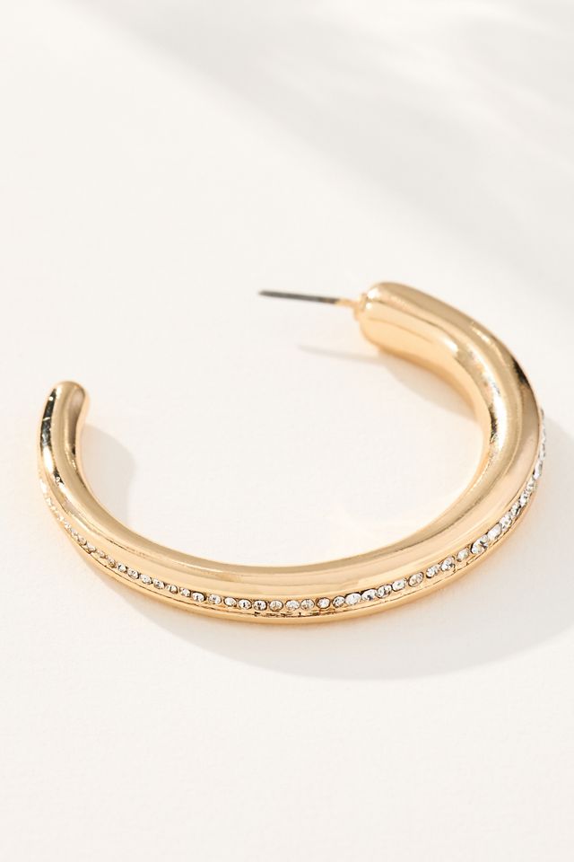 Boucles d'oreilles créoles classiques en cristal #1