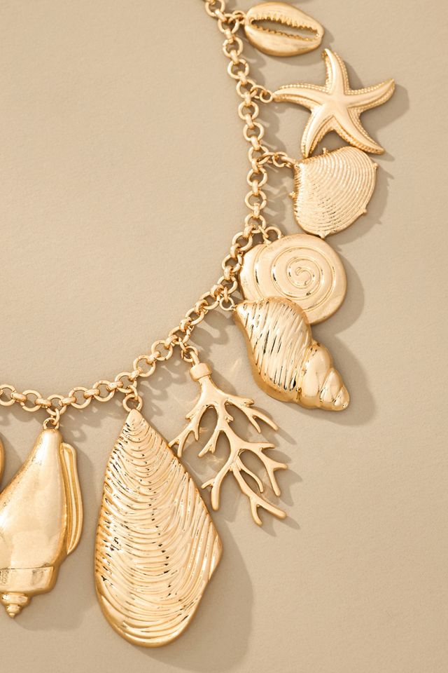 Metal Shell Charm Necklace #1