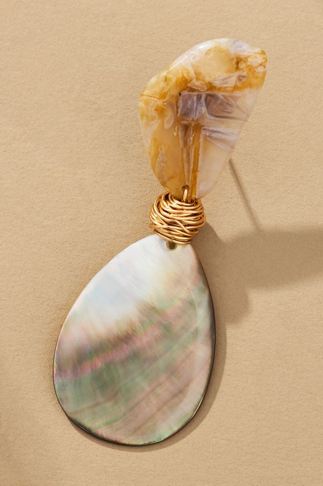 Mother-of-Pearl Double Drop Earrings #1