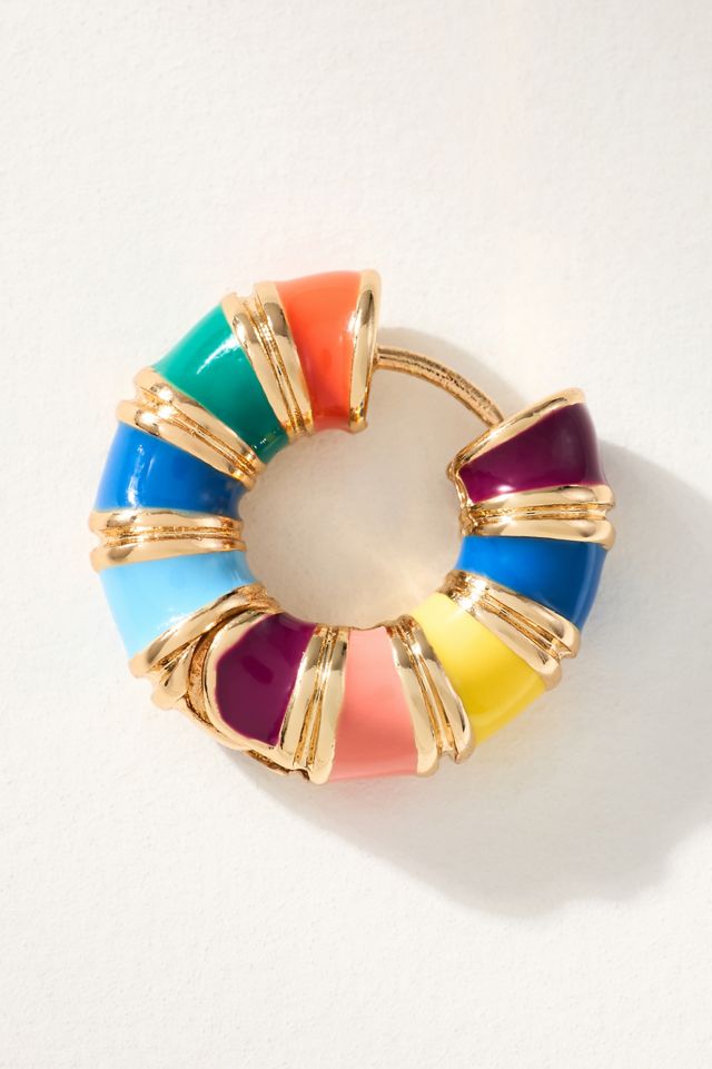 Colorful Huggie Hoop Earrings #1