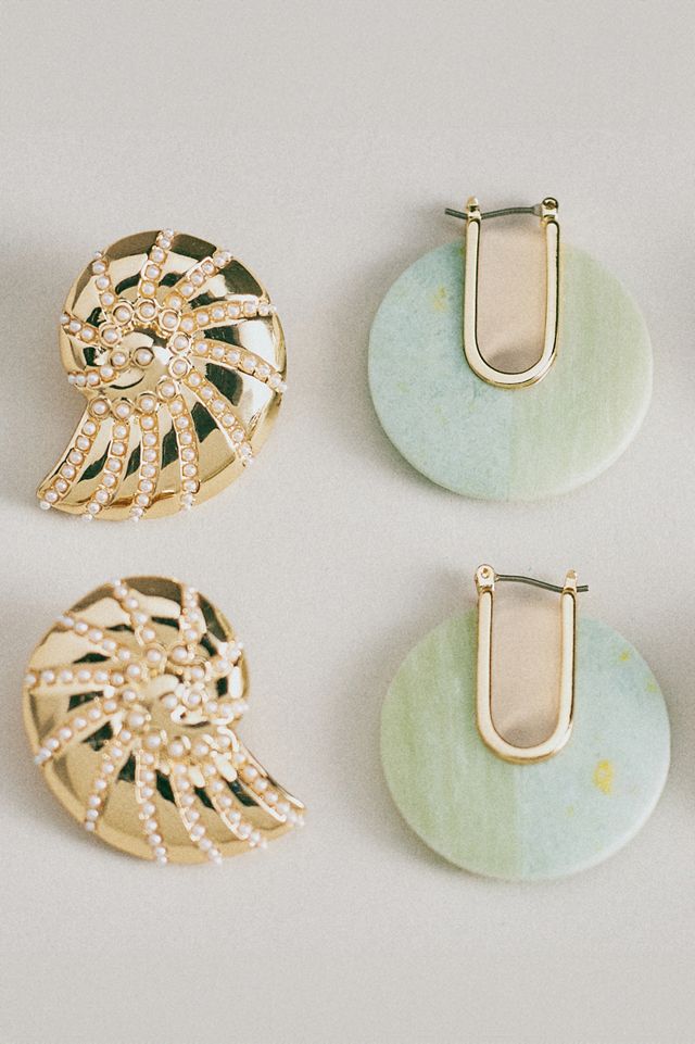 Pearl Shell Post Earrings #3