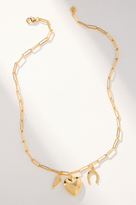 Hart Horseshoe Heart Charm Necklace In Gold