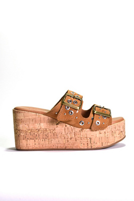 Cordani Jayne Cork-bottom Heels In Brown