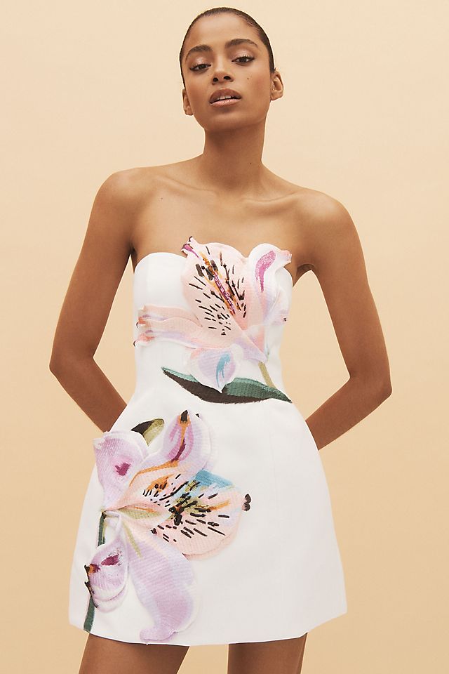 leo lin floral dress - Rianne Appliqu Maxi delicate shoulder straps Cleo floral embroidered satin midi