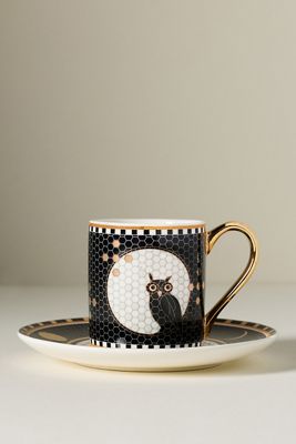 The Bistro Tile Stoneware Espresso Cup: Halloween Edition