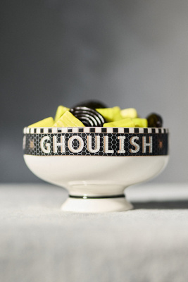 Anthropologie The Bistro Tile Stoneware Nut Bowl: Halloween Edition