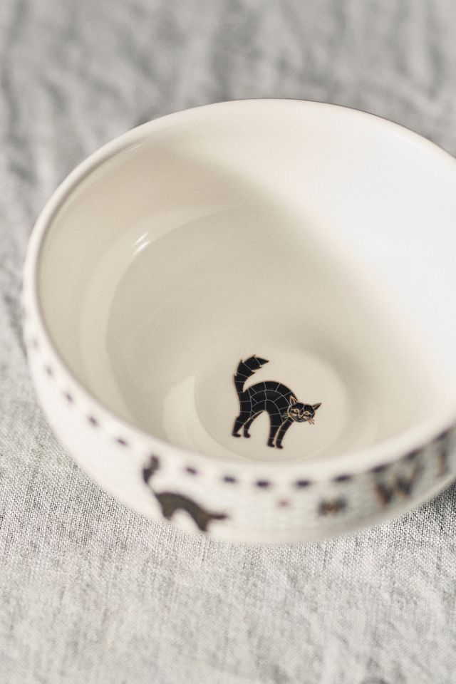 Bistro Tile Stoneware 24k Gold Accent Halloween Nut Bowl #3