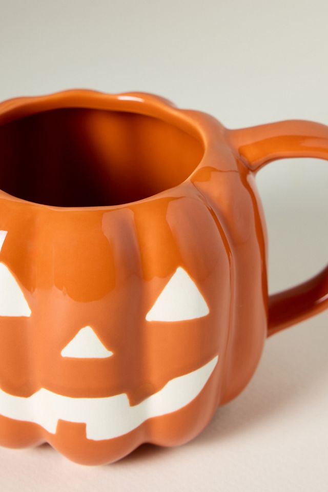 Figural Jack O' Lantern Glazed Stoneware Mug #2