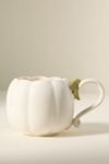 Figural Pumpkin Glazed Stoneware Mug