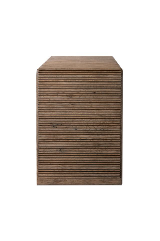 Leo Solid Oak Reeded Console #3
