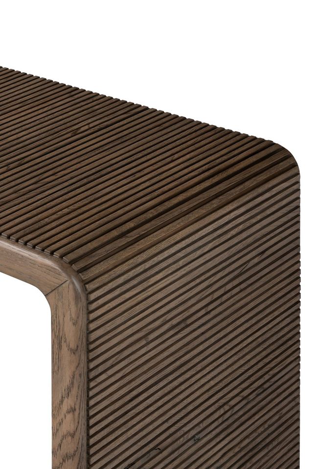 Leo Solid Oak Reeded Console #5