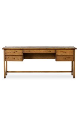ANTHROPOLOGIE REIGN WAXED PINE WOOD WRITING DESK 