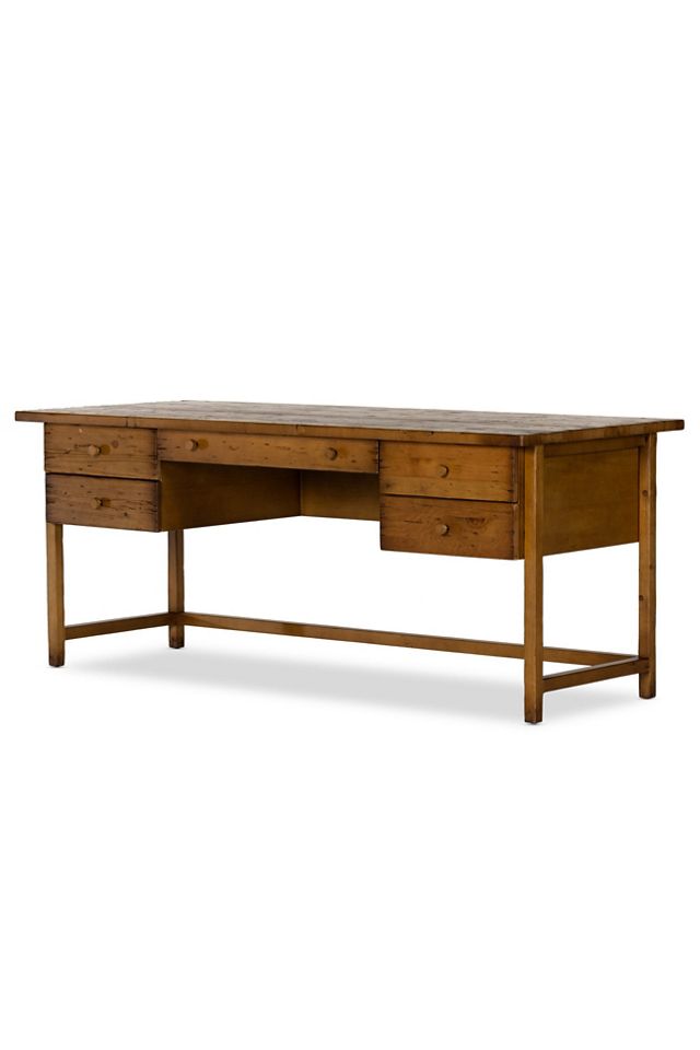 Reign Waxed Pine Wood Writing Desk #1