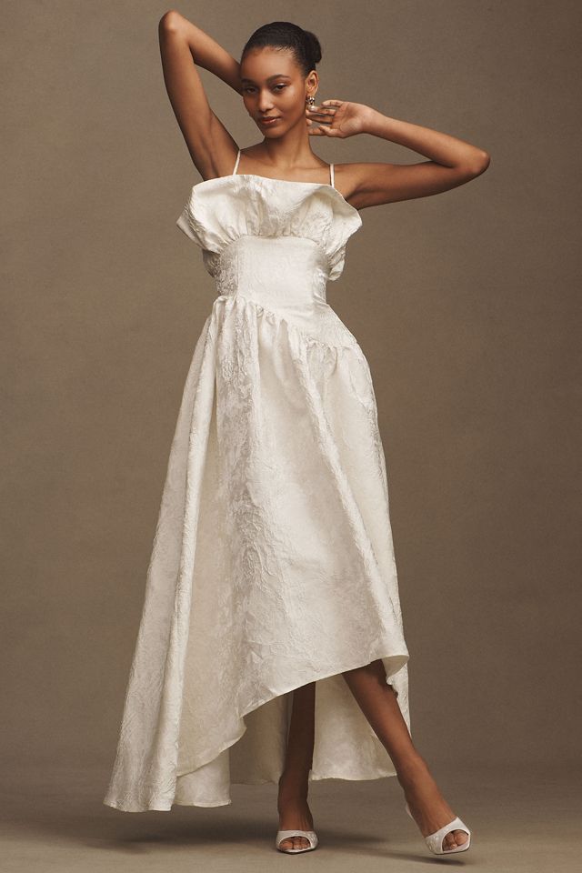 Elliatt Caspian Strapless Jacquard High-Low Midi Dress #3
