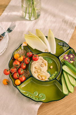 The Faye Icon Stoneware Crudité Plate | AnthroHome
