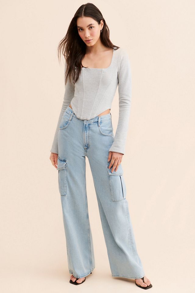 Good American Terry Knit Corset Top | Anthropologie