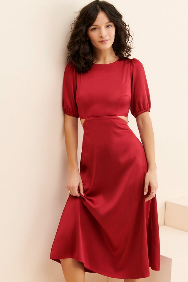 Cut-Out Satin Midi Dress #2