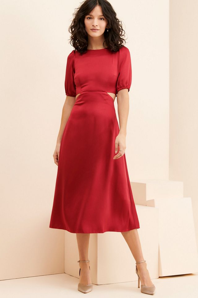 Cut-Out Satin Midi Dress #3