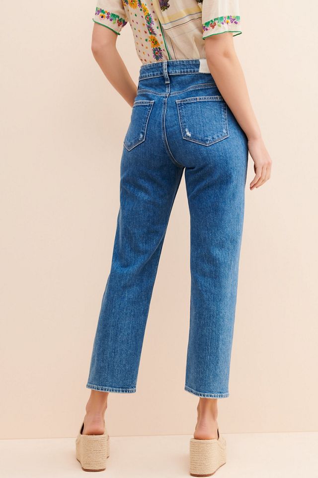 PAIGE Noelle Distressed Straight-Leg Jeans #1