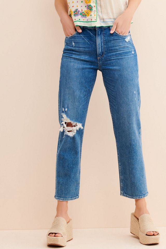 PAIGE Noelle Distressed Straight-Leg Jeans #2