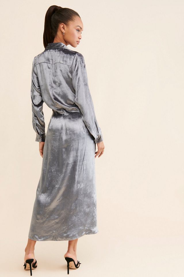 Samant Chauhan Velvet Maxi Shirtdress #1