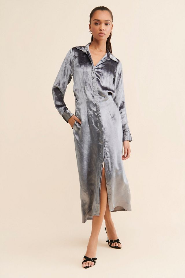 Samant Chauhan Velvet Maxi Shirtdress #3