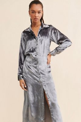 Samant Chauhan Velvet Maxi Shirtdress