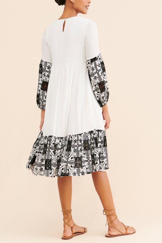 BTFL-Life Embroidered Flounce Midi Dress #1