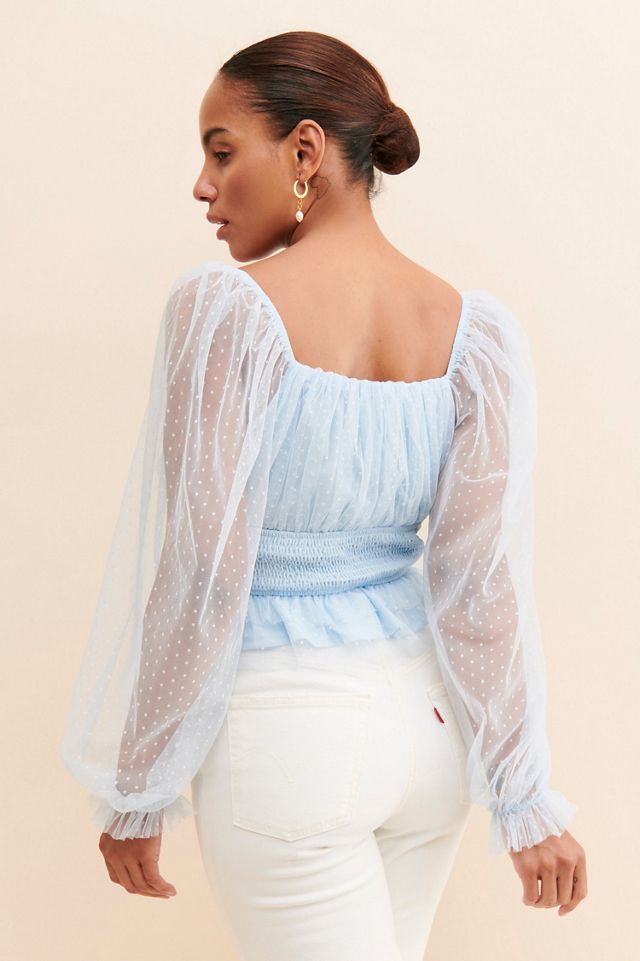 en elly Mesh Babydoll Blouse #1