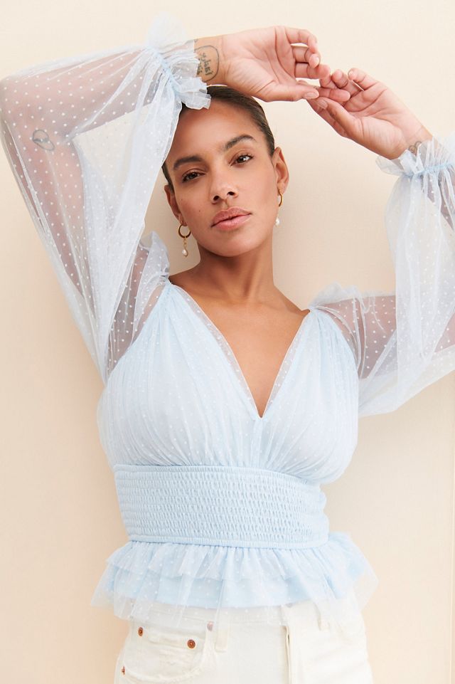 en elly Mesh Babydoll Blouse #2