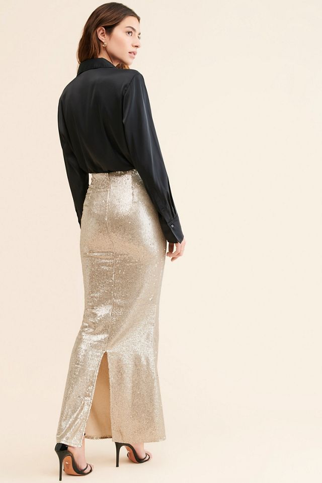 Line + Dot Roseline Maxi Skirt #1