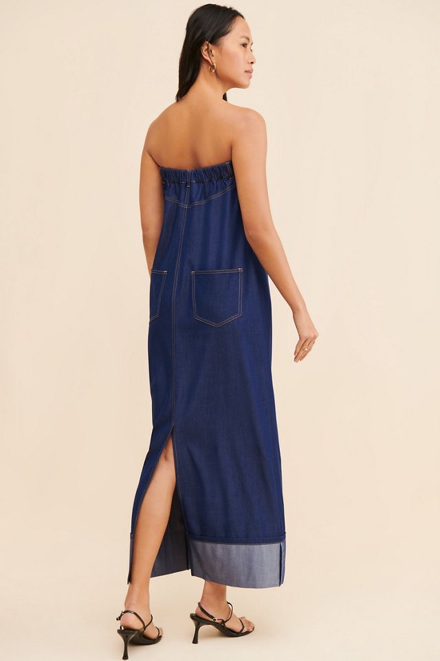 Mare Mare Strapless Denim Skirt Dress #1