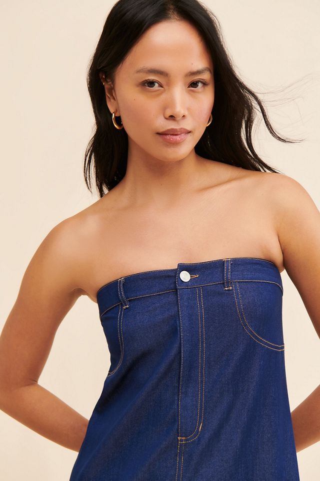 Mare Mare Strapless Denim Skirt Dress #2