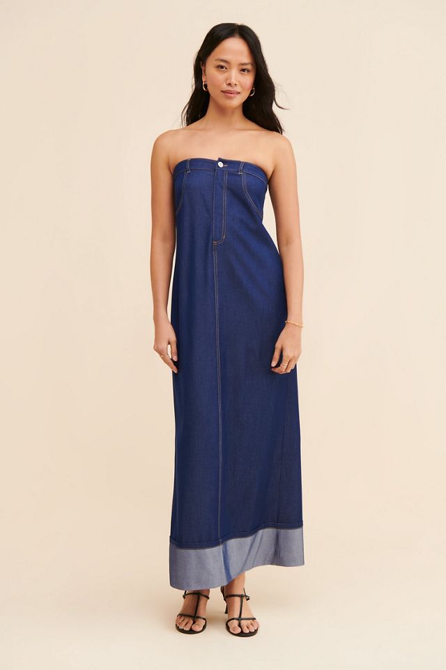 Mare Mare Strapless Denim Skirt Dress #3