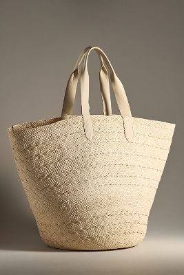 Soraya Hennessy Xl Woven Tote In Beige