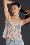 By Anthropologie Beaded Mermaid Sheer Cami
